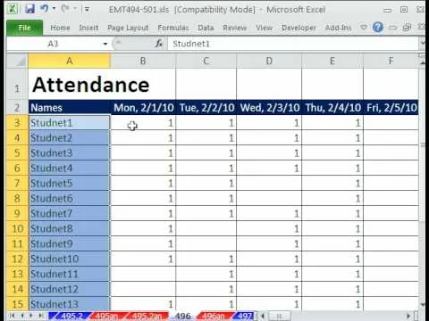 Excel spreadsheet with formulas and data cells highlighted.