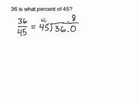 36 is what percent of 45 equation and calculation.