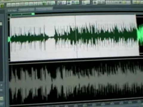 Audio waveform display on editing software.