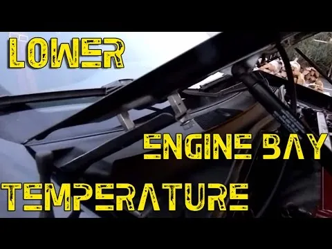 Lower engine bay temperature warning sign.