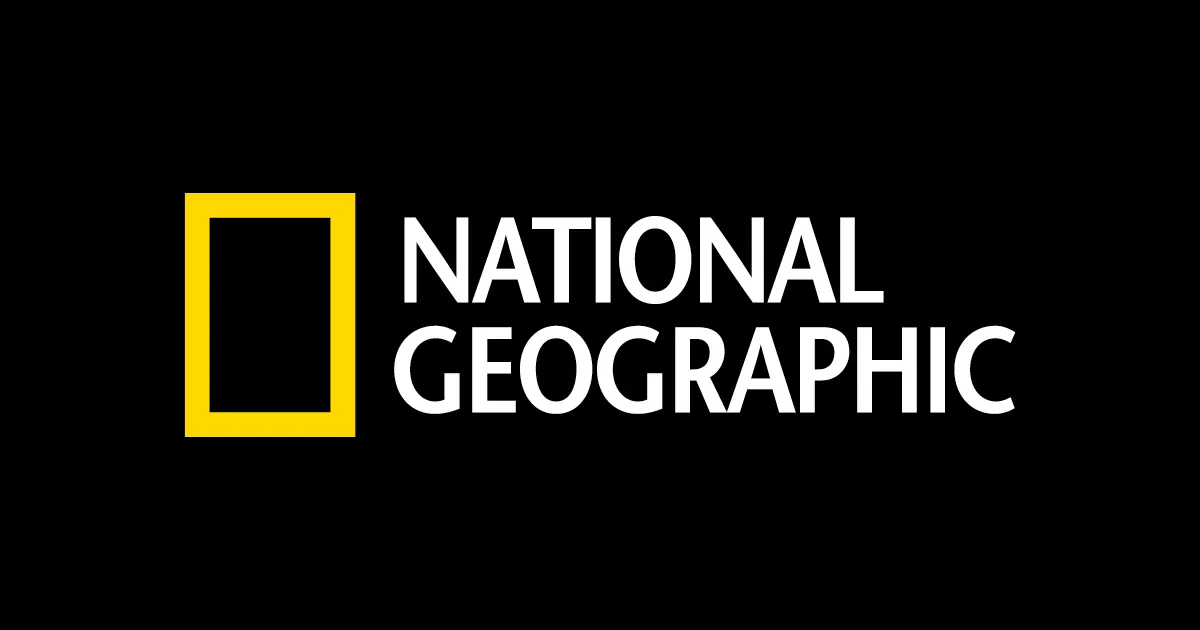 National Geographic logo on a black background.