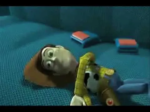 Toy cowboy character lying on a couch with a toy horse.