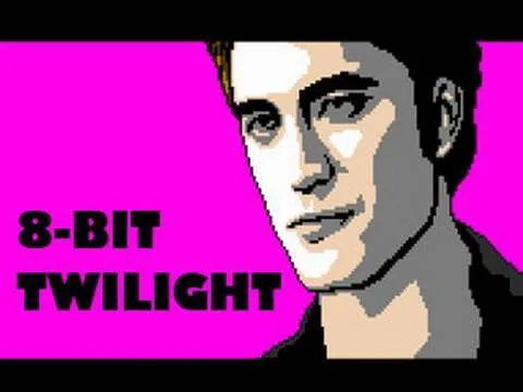 8-bit artwork of a male character with the text "8-Bit Twilight"
