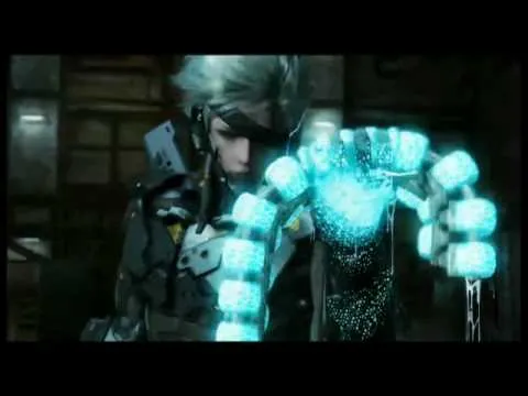 A character using advanced technology in a futuristic setting.