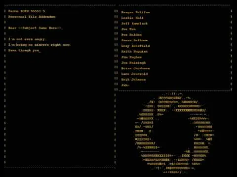 Computer screen displaying code and a circular logo.