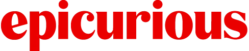 Epicurious logo in red and black text.