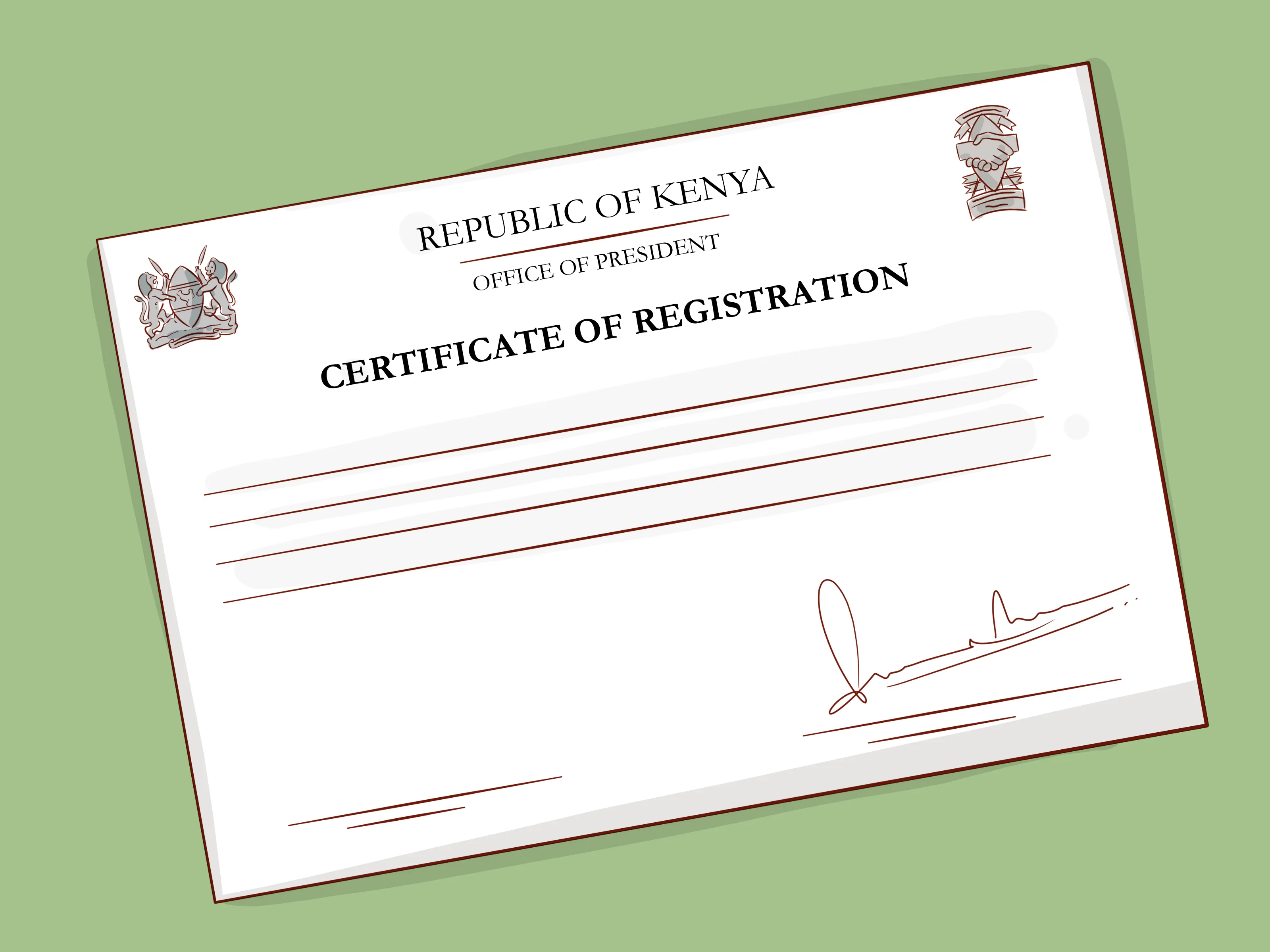 Certificate of Registration from the Republic of Kenya