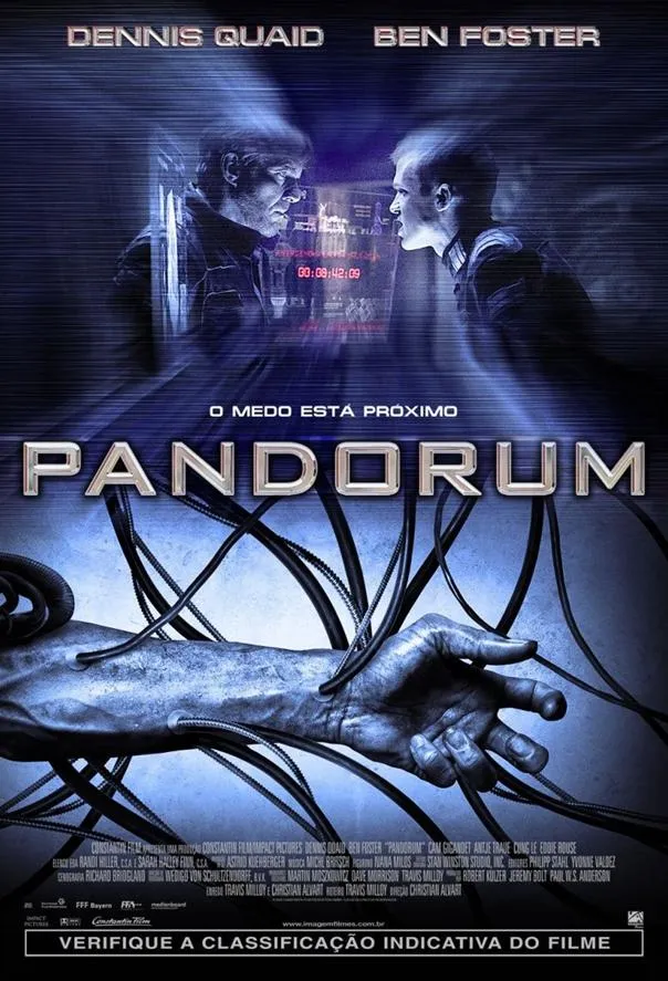 Pandorum movie poster featuring Dennis Quaid and Ben Foster.