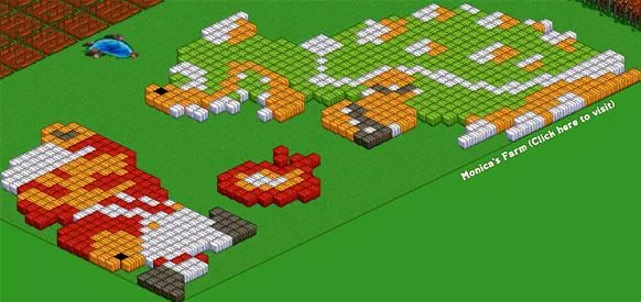 Pixel art of a green dragon and a red character on a colorful background.