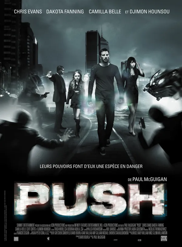 Push movie poster featuring a group of individuals with supernatural abilities.