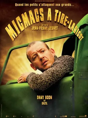 Micmacs à tire-larigot movie poster featuring a man leaning out of a vehicle.
