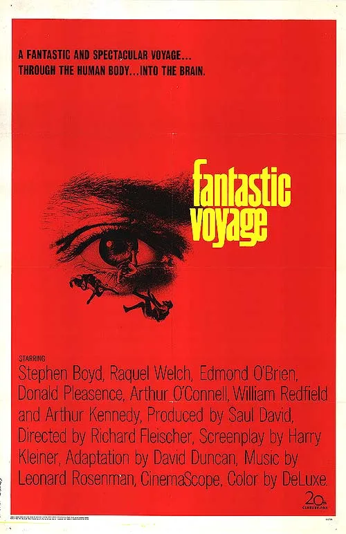 Fantastic Voyage movie poster featuring an eye against a red background.