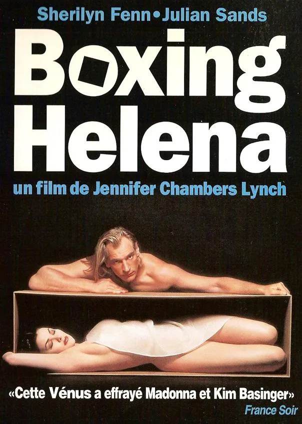 Film poster for "Boxing Helena" featuring Sherilyn Fenn and Julian Sands.