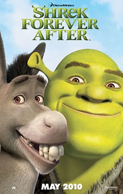 Shrek and Donkey from "Shrek Forever After" movie poster.
