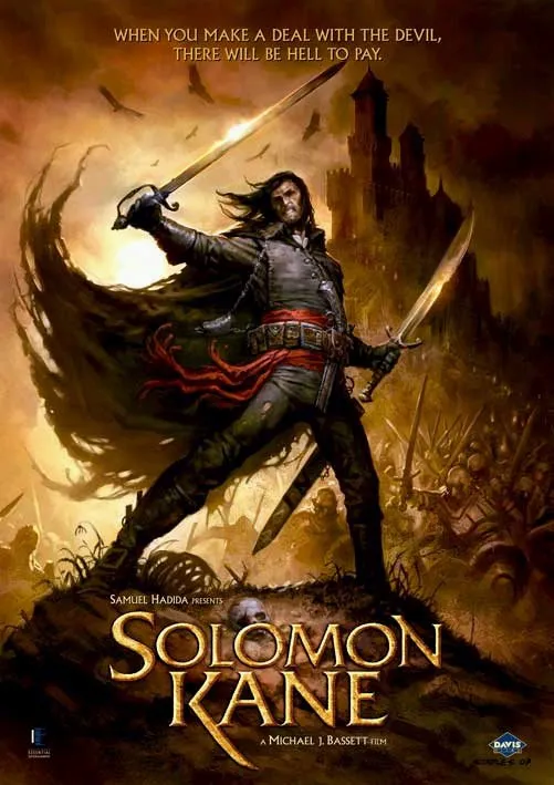 Solomon Kane movie poster featuring the titular character wielding a sword in a dark, fantasy setting.
