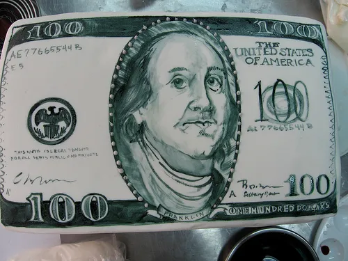 $100 bill featuring Benjamin Franklin