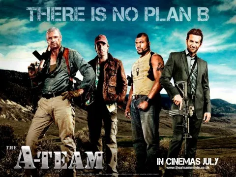 A-Team movie promotional image featuring four main characters.