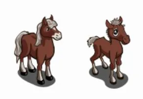 Animated characters of a horse and a pony.