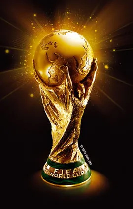 FIFA World Cup Trophy on a glowing background