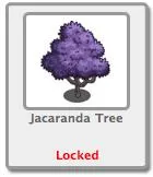 Jacaranda Tree icon with a purple foliage design, labeled as locked.