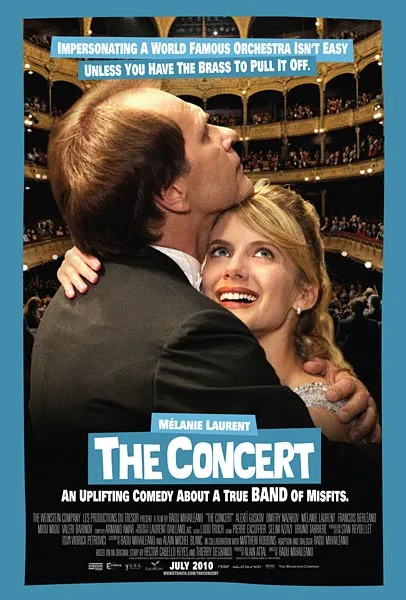 Film poster for "The Concert," featuring a couple in an intimate embrace at a theater.