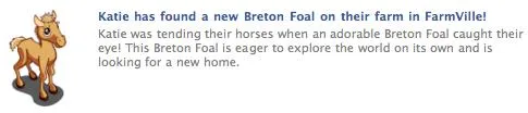 A Breton Foal on a farm in a virtual game.
