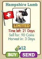 Hampshire Lamb with purchase options and time details.