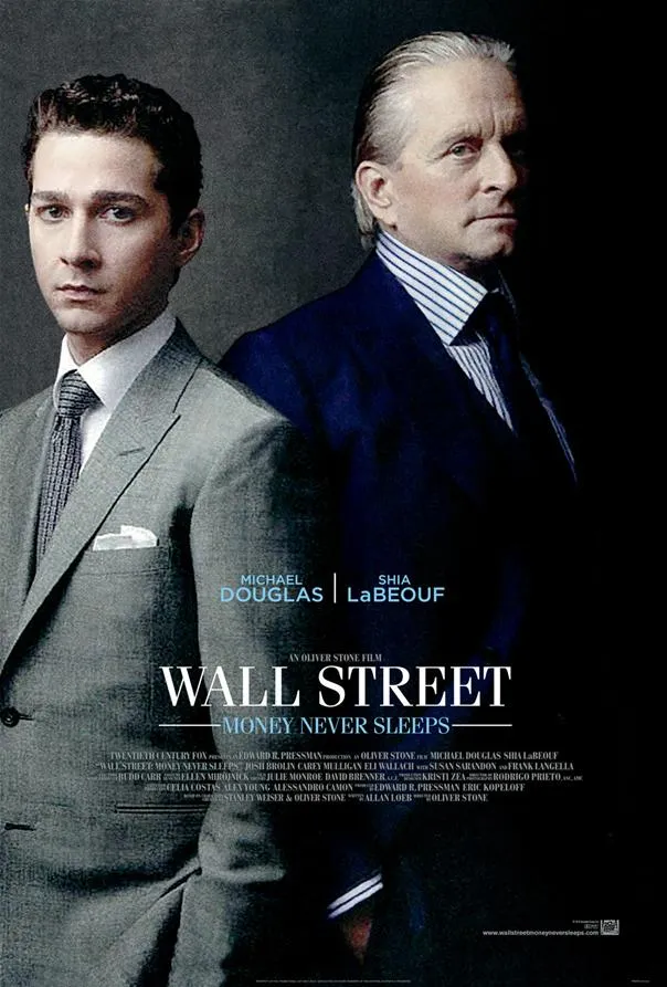 Wall Street movie poster featuring two male characters in formal attire.