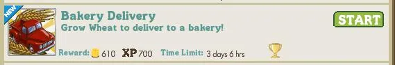 Bakery delivery game interface with rewards and gameplay details.