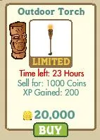 Outdoor torch for sale with limited time offer.