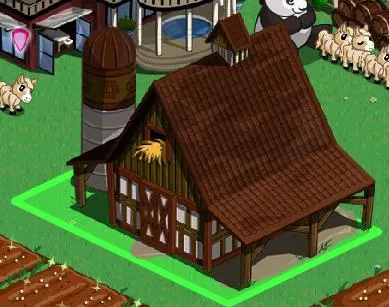 Farmhouse with a barn and silo in a rural setting.