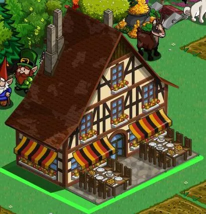 Cozy restaurant with outdoor seating in a vibrant, animated setting.