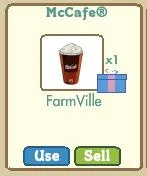 McCafe beverage icon in FarmVille game.