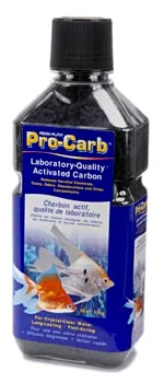 Pro-Carb activated carbon liquid for aquarium use.