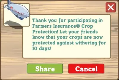 Farmers Insurance® Crop Protection participation message.