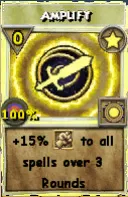 Amplify spell card with a 15% boost to all spells for 3 rounds.