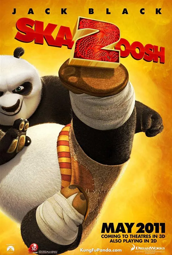 Kung Fu Panda 2 movie poster featuring a panda character in action.