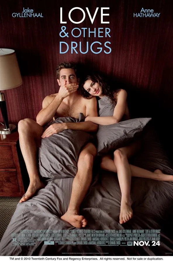Love & Other Drugs movie poster featuring a couple in bed.
