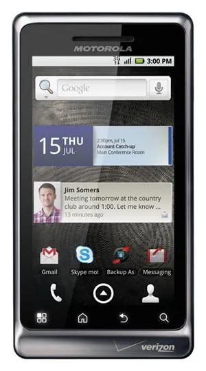 Smartphone with touchscreen display and Android interface.