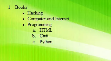 List of books categorized under Hacking and Programming, including topics like HTML, C#, and Python.