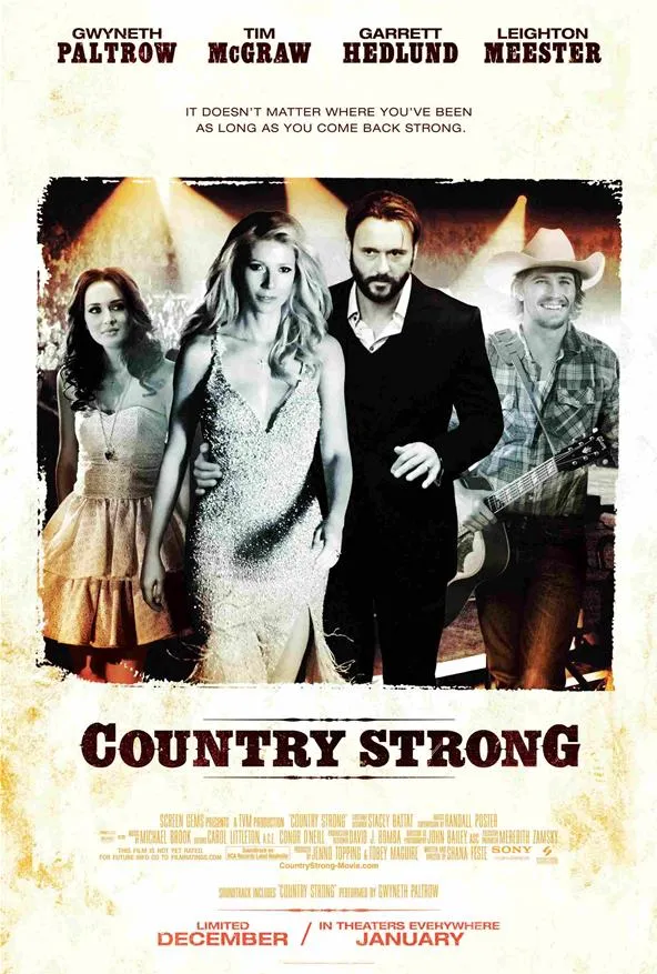 Country Strong movie poster featuring prominent characters and a dramatic design.