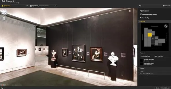 Art gallery interior featuring paintings and sculptures on display.