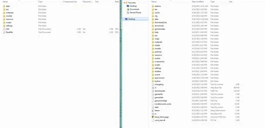 Folder structure and files in a computer directory.