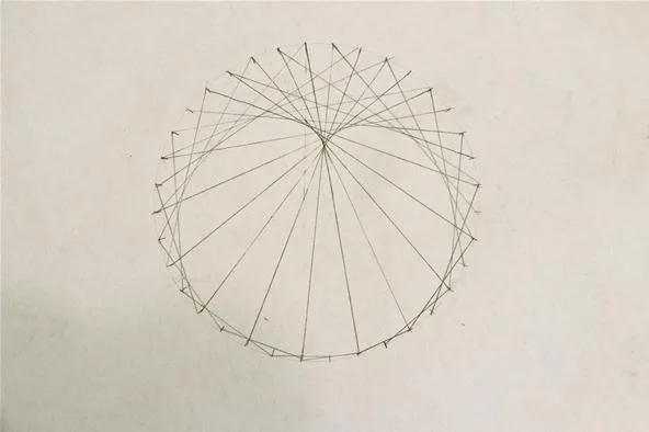 Geometric diagram of a circle with radial lines.