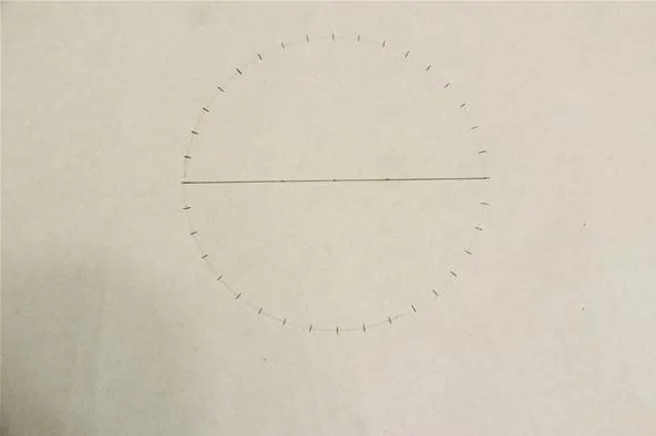 Circular diagram with numbered marks around the perimeter.