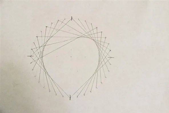 Geometric star shape formed by intersecting lines.