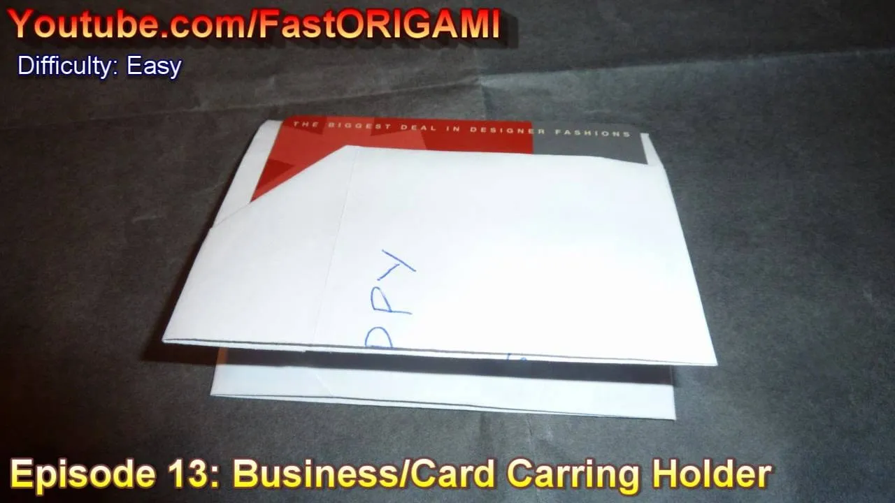 Business card holder tutorial episode cover on YouTube.