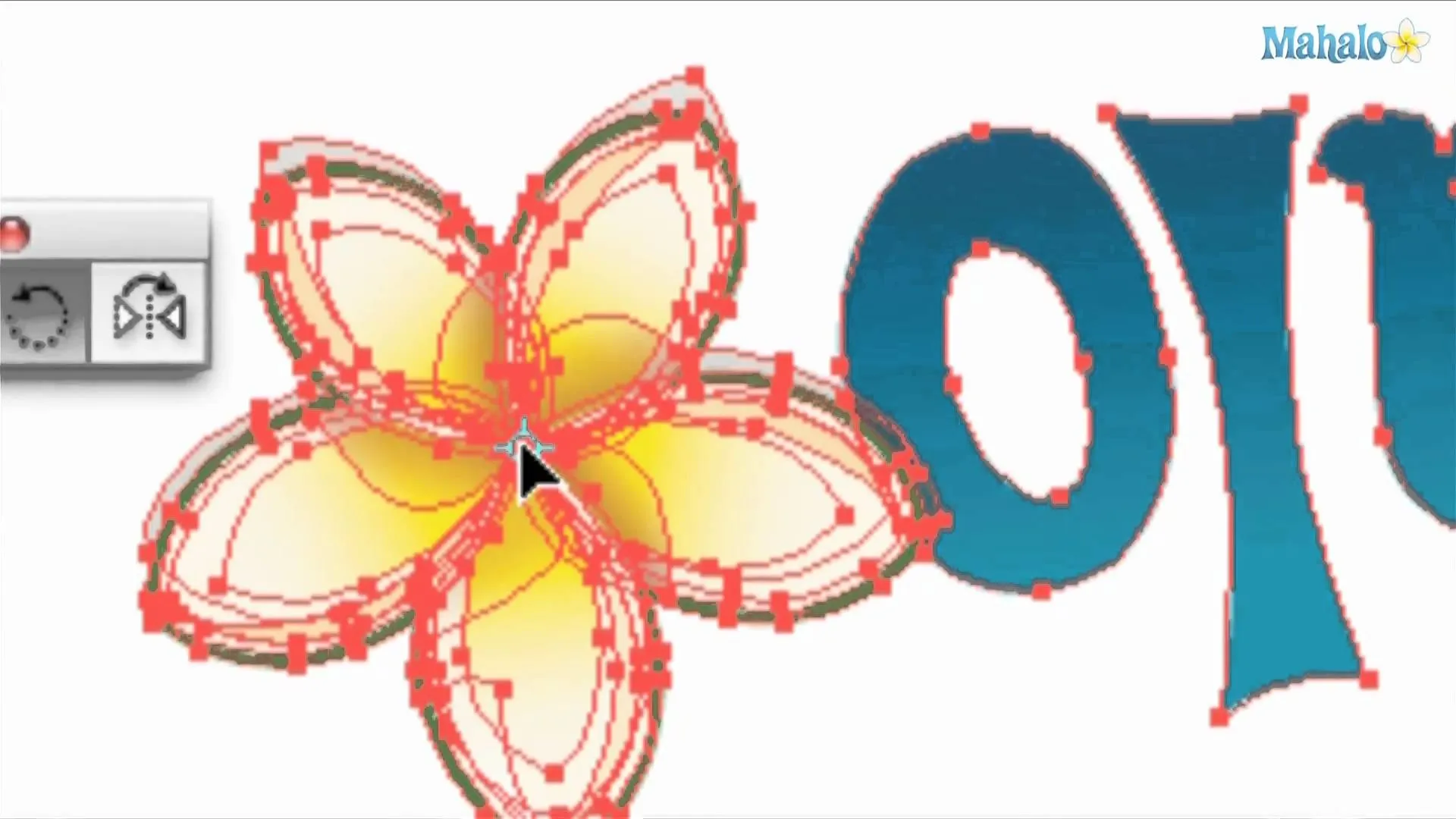 Illustration of a flower design and the word "OU".