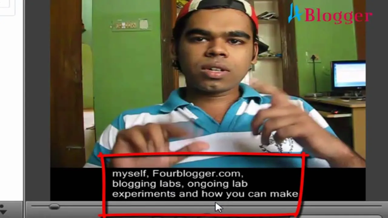 A person explaining blogging tips in a video tutorial.