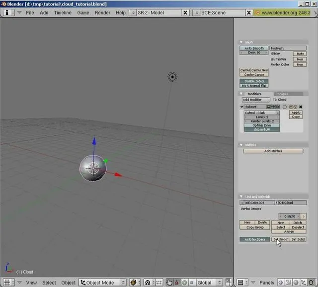 3D modeling software interface displaying a sphere and control panel.